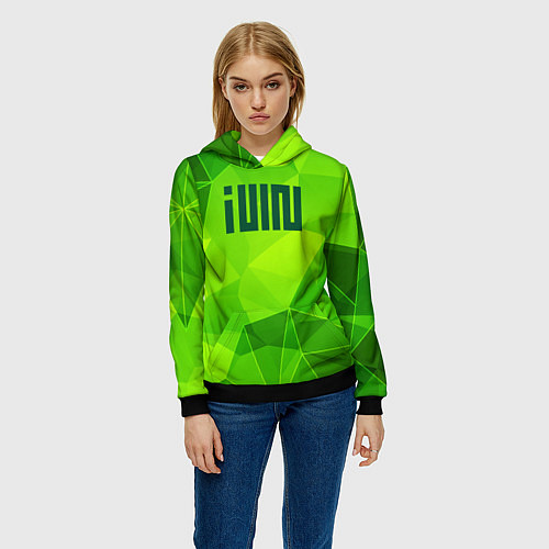 Женская толстовка Gidle green poly / 3D-Черный – фото 3