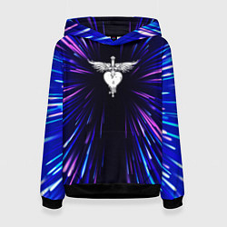 Толстовка-худи женская Bon Jovi neon energy, цвет: 3D-черный