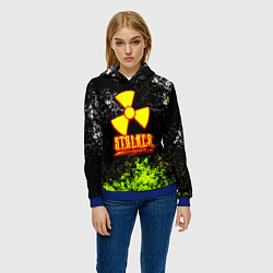 Толстовка-худи женская Stalker брызги красок, цвет: 3D-синий — фото 2