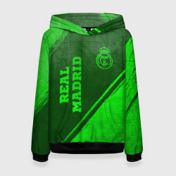 Толстовка-худи женская Real Madrid - green gradient вертикально, цвет: 3D-черный