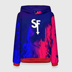 Толстовка-худи женская Sally face neon flame, цвет: 3D-красный