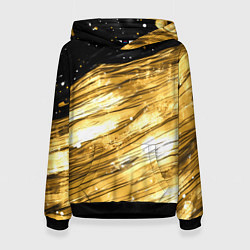 Толстовка-худи женская Золотой текстурный фон, цвет: 3D-черный