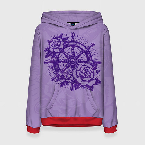 Женская толстовка Штурвал в розах / 3D-Красный – фото 1