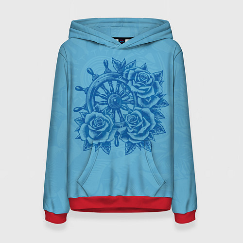 Женская толстовка Штурвал и три розы / 3D-Красный – фото 1