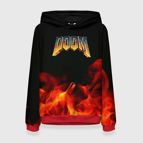 Женская толстовка Doom огненная текстура / 3D-Красный – фото 1