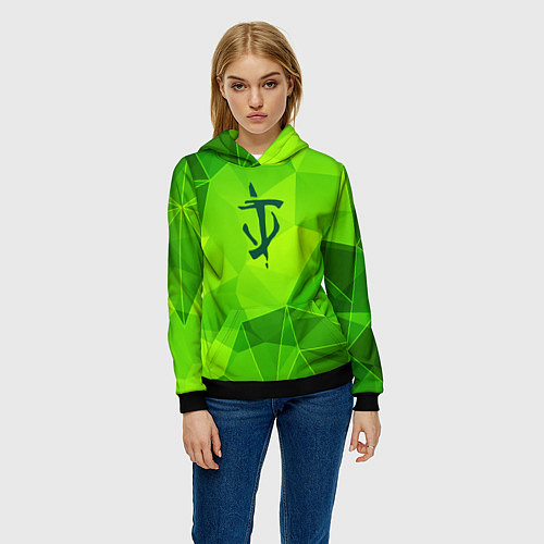 Женская толстовка Doom green poly / 3D-Черный – фото 3
