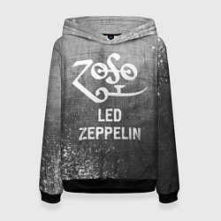 Толстовка-худи женская Led Zeppelin - grey gradient, цвет: 3D-черный