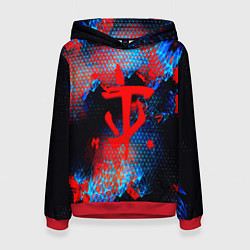 Толстовка-худи женская Doom космическая абстракция, цвет: 3D-красный