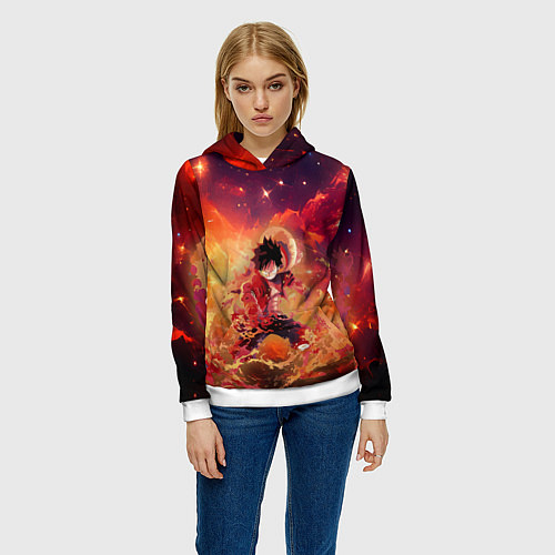 Женская толстовка Fire Luffy - One Piece / 3D-Белый – фото 3