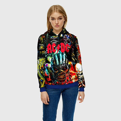 Женская толстовка ACDC рок монстры / 3D-Синий – фото 3