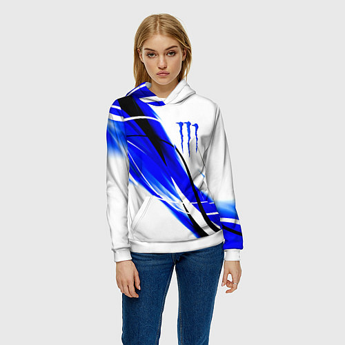 Женская толстовка Monster energy линии абстракции / 3D-Белый – фото 3