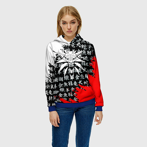 Женская толстовка Ведьмак япония краски / 3D-Синий – фото 3