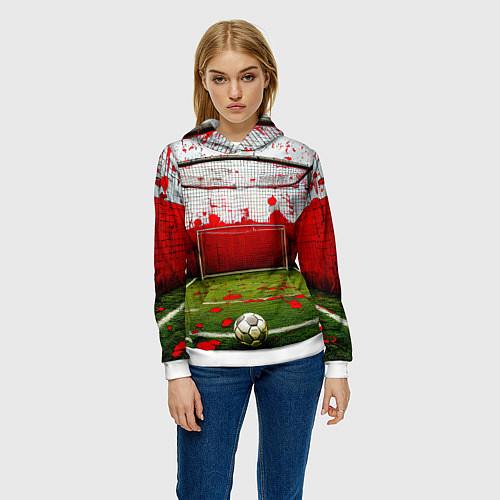 Женская толстовка Мини-футбол / 3D-Белый – фото 3