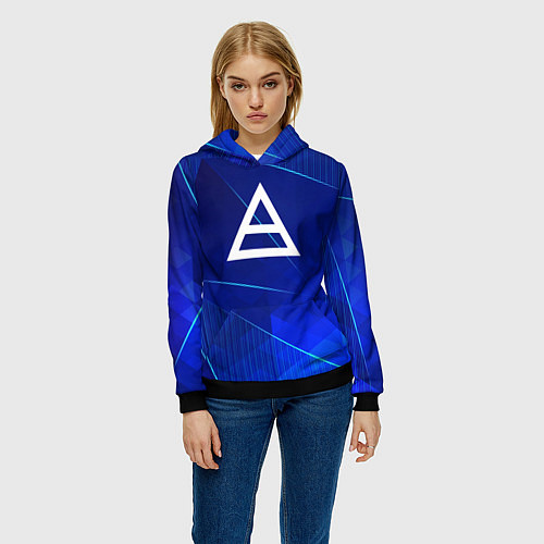 Женская толстовка Thirty Seconds to Mars blue poly / 3D-Черный – фото 3