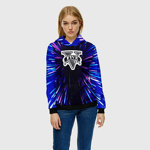 Женская толстовка GTA neon energy / 3D-Черный – фото 3