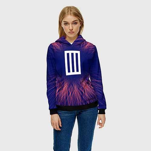 Женская толстовка Paramore red energy / 3D-Черный – фото 3