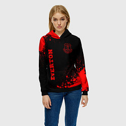 Толстовка-худи женская Everton - red gradient вертикально, цвет: 3D-черный — фото 2