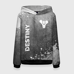 Толстовка-худи женская Destiny - grey gradient вертикально, цвет: 3D-черный