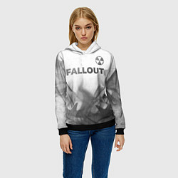 Толстовка-худи женская Fallout - white gradient посередине, цвет: 3D-черный — фото 2