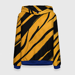 Толстовка-худи женская Тигровый раскрас, цвет: 3D-синий