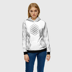 Толстовка-худи женская Coldplay white poly, цвет: 3D-черный — фото 2