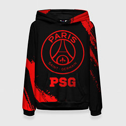Толстовка-худи женская PSG - red gradient, цвет: 3D-черный