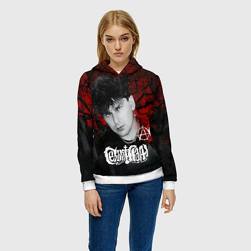 Женская толстовка Сектор газа красный лес / 3D-Белый – фото 3