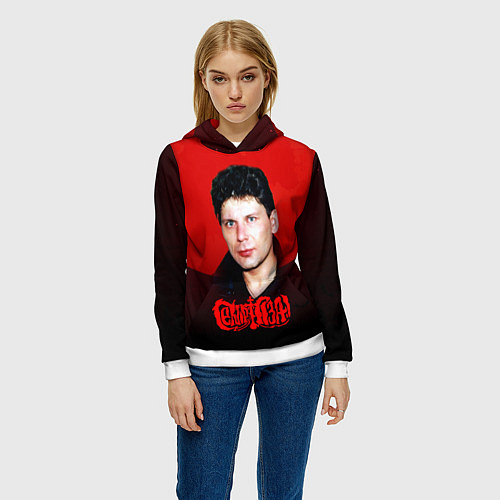 Женская толстовка Юрий Клинских красная луна / 3D-Белый – фото 3