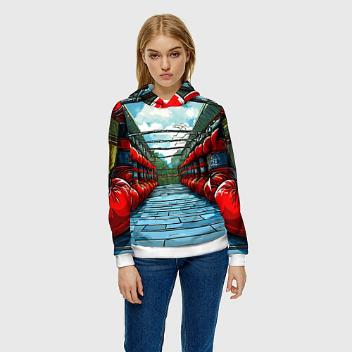 Женская толстовка Зал Муай Тай / 3D-Белый – фото 3