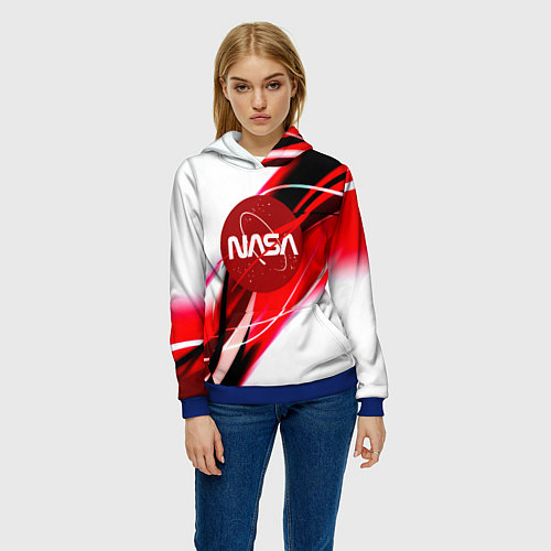 Женская толстовка Nasa абстрактные полосы / 3D-Синий – фото 3