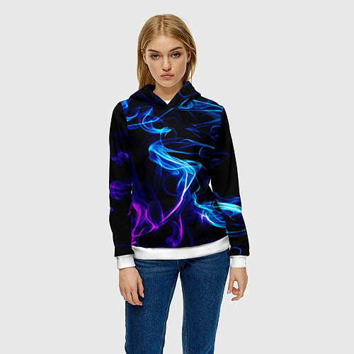 Женская толстовка Color blue pink / 3D-Белый – фото 3