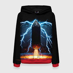 Толстовка-худи женская Боксерская груша и молния, цвет: 3D-красный