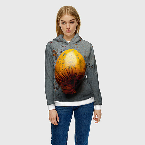 Женская толстовка Желтая боксерская перчатка / 3D-Белый – фото 3