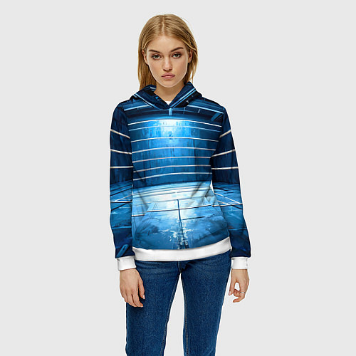 Женская толстовка Синий ринг / 3D-Белый – фото 3