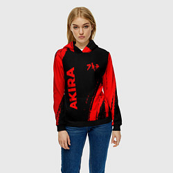 Толстовка-худи женская Akira - red gradient вертикально, цвет: 3D-черный — фото 2