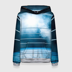 Толстовка-худи женская Ринг в тумане, цвет: 3D-меланж