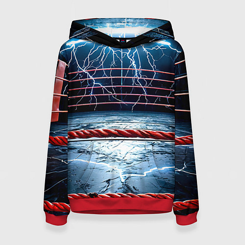 Женская толстовка Ринг и молния / 3D-Красный – фото 1