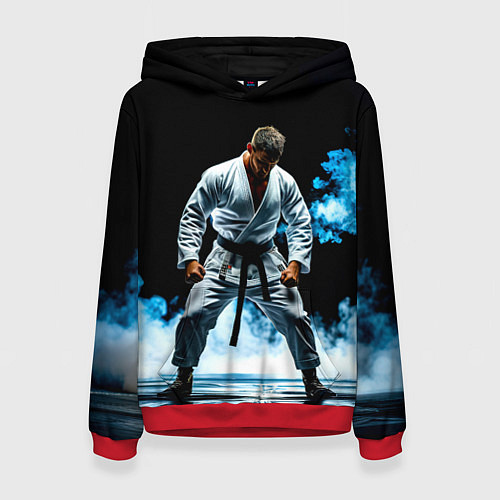 Женская толстовка Боец джиу-джитсу в дыму / 3D-Красный – фото 1