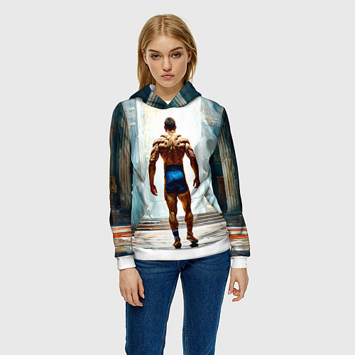 Женская толстовка Греко-римский борец / 3D-Белый – фото 3