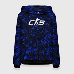 Толстовка-худи женская Counter-Strike 2 blue energy, цвет: 3D-черный