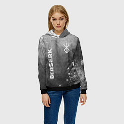 Толстовка-худи женская Berserk - grey gradient вертикально, цвет: 3D-черный — фото 2