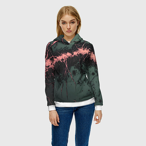 Женская толстовка Гранж потертая текстура / 3D-Белый – фото 3