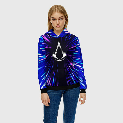 Женская толстовка Assassins Creed neon energy / 3D-Черный – фото 3