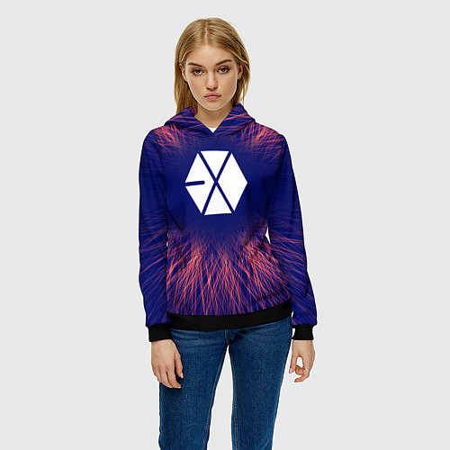 Женская толстовка Exo red energy / 3D-Черный – фото 3