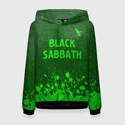 Толстовка-худи женская Black Sabbath - green gradient посередине, цвет: 3D-черный