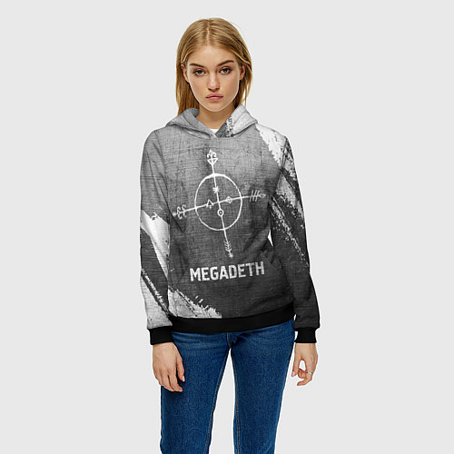 Женская толстовка Megadeth - grey gradient / 3D-Черный – фото 3