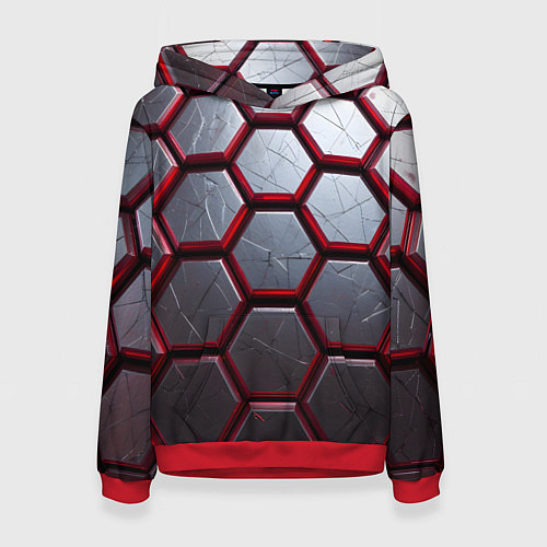Женская толстовка Металлический бронежилет / 3D-Красный – фото 1
