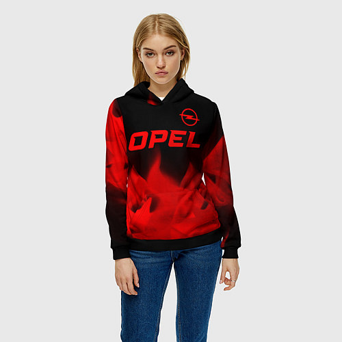 Женская толстовка Opel - red gradient посередине / 3D-Черный – фото 3