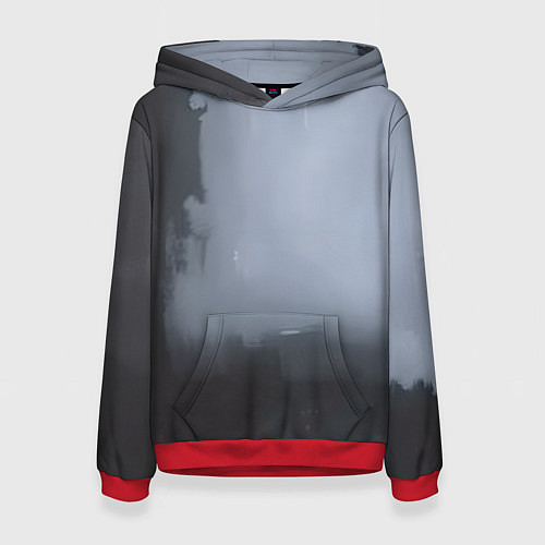 Женская толстовка Абстракция с серым и черным / 3D-Красный – фото 1