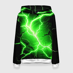 Толстовка-худи женская Color green black, цвет: 3D-белый